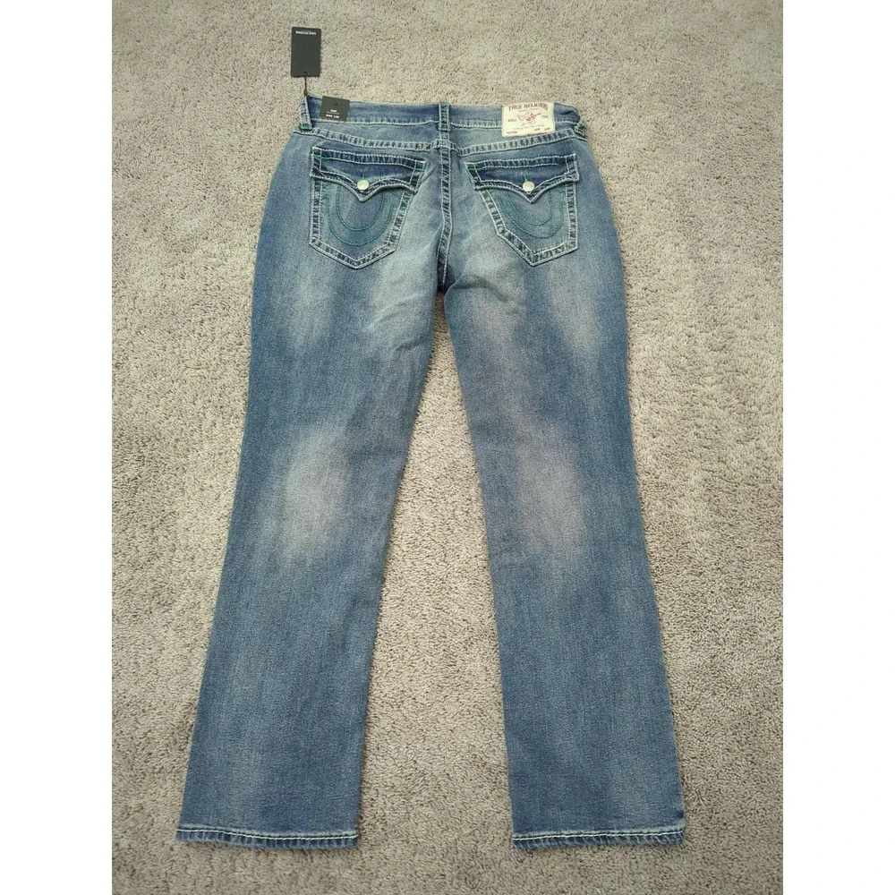 True Religion Jeans Mens 36 Faded Denim Ricky Relaxed Straight Medium Muggy Wash